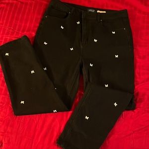 Butterfly black mom jeans